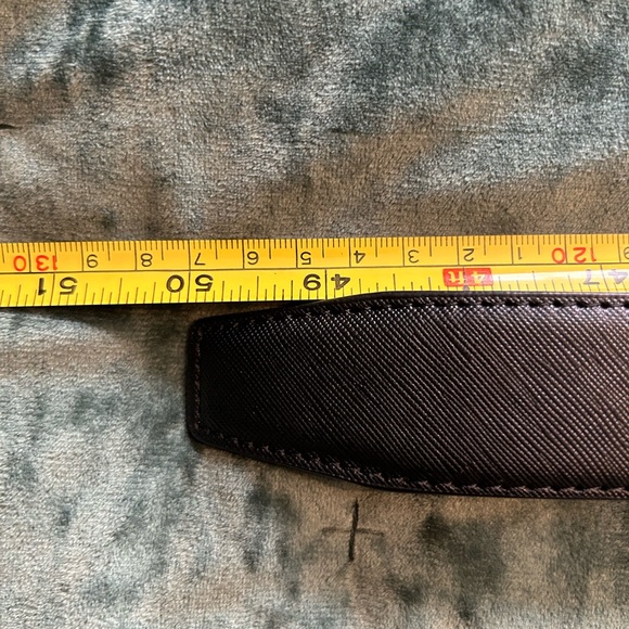 NEW MARK FRED Men's Black Leather Belt with Auto Ratchet. Size up to 50 - Picture 3 of 3